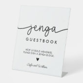 Wedding Jenga Guest Book Sign Sockelschild (Vorderseite)