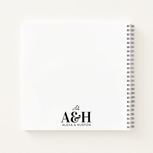 Wedding Journal Custom Monogram Planning Notebook Notizblock (Rückseite)