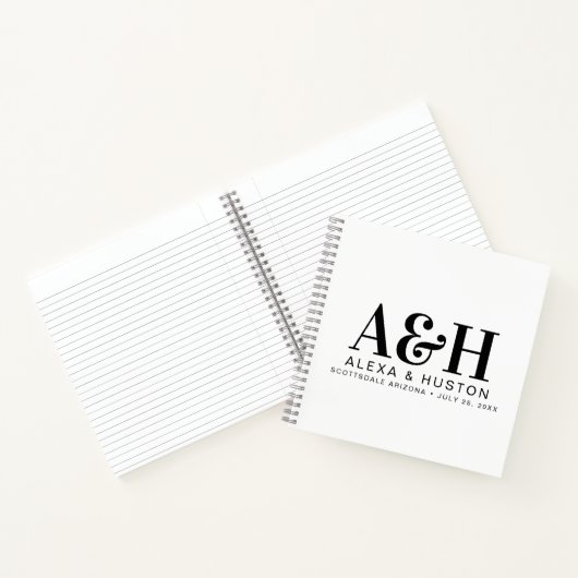 Wedding Journal Custom Monogram Planning Notebook Notizblock (Innenseite)