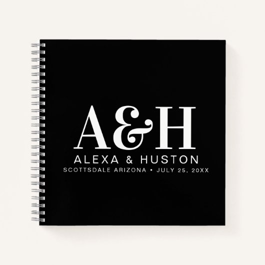 Wedding Journal Custom Monogram Planning Notebook Notizblock (Vorderseite)