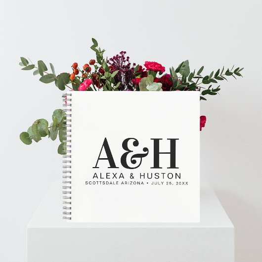 Wedding Journal Custom Monogram Planning Notebook Notizblock