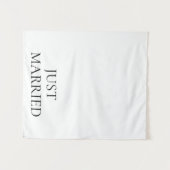 Wedding Just Married Fabric Car Banner Sign Wandteppich (Vorderseite (Horizontal))