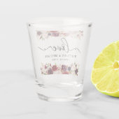 Wedding Kalligraphie-BurgunderblumenLiebe Schnapsglas (Rückseite)