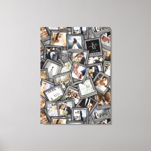 Wedding Keepake 30 Foto Collage Black ID1065 Leinwanddruck (Vorderseite)