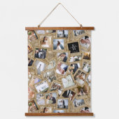 Wedding Keepake 30 Foto Collage Gold ID1065 Wandteppich Mit Holzrahmen (Vorderseite)