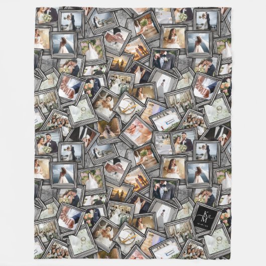 Wedding Keepake 31 Foto Collage Black ID1065 Fle Fleecedecke (Vorderseite)