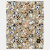 Wedding Keepake 31 Foto Collage Gold ID1065 Fleecedecke (Vorderseite)