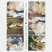 Wedding Keepake 6 Square Foto Collage Fleecedecke (Vorderseite)