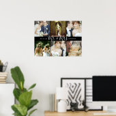 Wedding Keepake Mr. und Mrs. 6 Foto Collage Poster (Heimbüro)