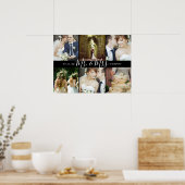 Wedding Keepake Mr. und Mrs. 6 Foto Collage Poster (Küche)