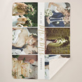 Wedding Keepake Mr. und Mrs. 6 Foto Collage Sherpadecke (Vorderseite)