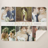 Wedding Keepake Mr. und Mrs. 6 Foto Collage Sherpadecke (Vorderseite (Horizontal))