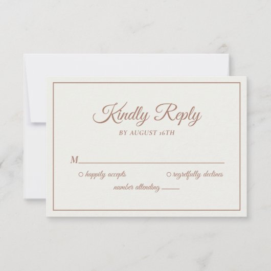 Wedding Kindly Antwort Modern Mocha Brown (Vorderseite)