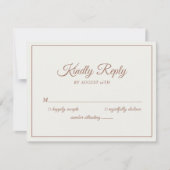 Wedding Kindly Antwort Moderne Cream & Mocha Brown (Vorderseite)