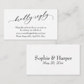 Wedding Kindly Antwort Online Luxus Skript Begleitkarte (Vorne/Hinten)