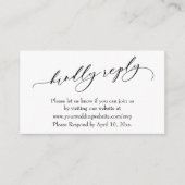 Wedding Kindly Antwort Online Luxus Skript Begleitkarte (Vorderseite)