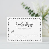Wedding Kindly Respektieren Moderne handgeschriebe RSVP Karte (Stehend Vorderseite)