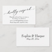 Wedding Kindly Respond Online Luxury Script Begleitkarte (Vorne/Hinten)