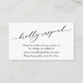 Wedding Kindly Respond Online Luxury Script Begleitkarte (Vorderseite)