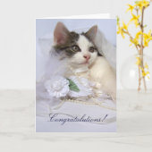 Wedding Kitten Card Karte (Gelbe Blume)