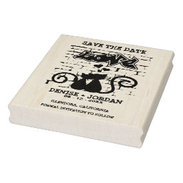 Wedding Kittens in love on Graffiti Wall Design Gummistempel