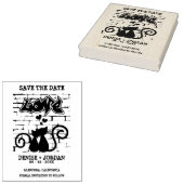 Wedding Kittens in love on Graffiti Wall Design Gummistempel (Stempel)