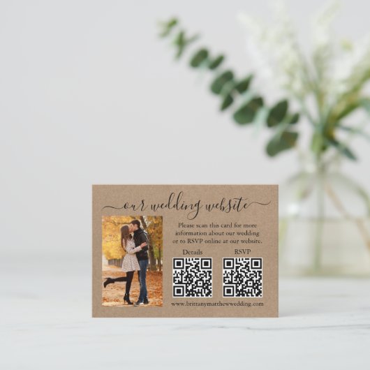 Wedding Kraft UAWG Details Foto 2 QR Begleitkarte (Stehend Vorderseite)
