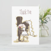 Wedding Kuss Dankeskarte (Stehend Vorderseite)