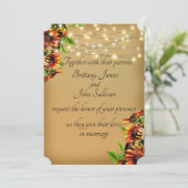 Wedding Land-Sonnenblumen Einladung (Stehend Vorderseite)