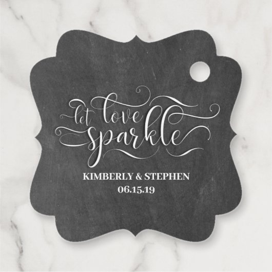 Wedding Lass Liebe Sparkle Absenden Geschenkanhänger (Rückseite)