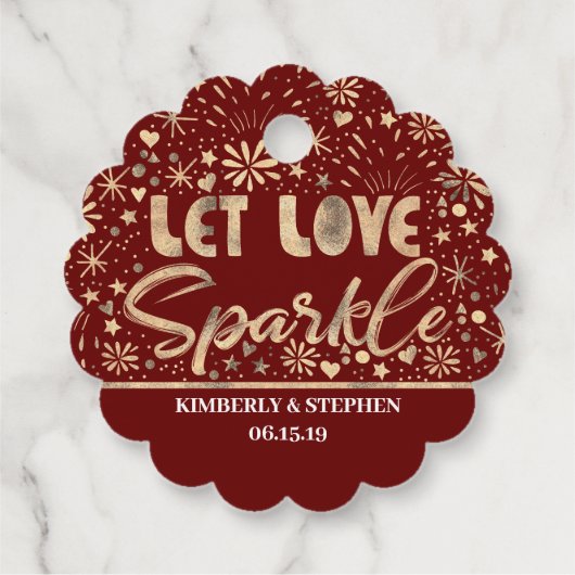 Wedding Lass Liebe Sparkle Absenden Geschenkanhänger (Rückseite)