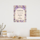 Wedding lavender champagne cream welcome poster (Küche)