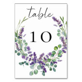 Wedding lavender florals eucalyptus greenery tischnummer (Vorderseite)