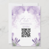 Wedding Lavender Garden QR Code UAwg Einladung (Rückseite)