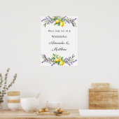 Wedding lavender lemons welcome poster (Küche)