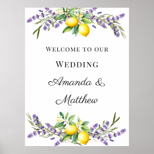 Wedding lavender lemons welcome poster (Vorne)