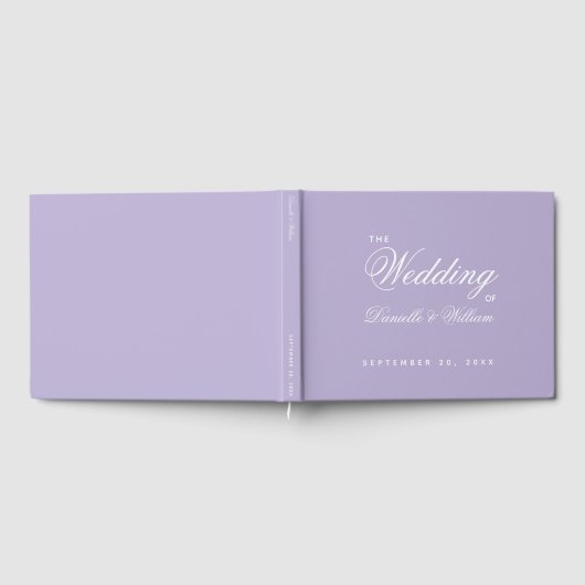Wedding Lavender Lila Einfache Kalligrafie Gästebuch (Voll)