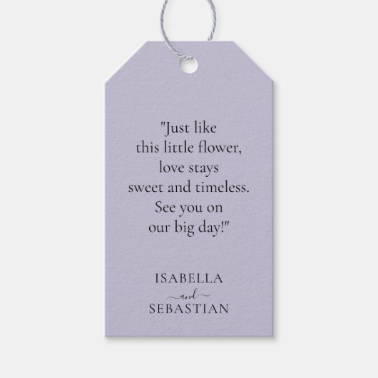 Wedding Lavender Lilac Touch Geschenkanhänger (Vorderseite)