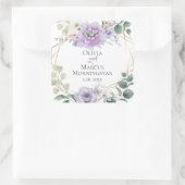 Wedding Lavender Peony Alabaster Magnolia Quadratischer Aufkleber (Tasche)