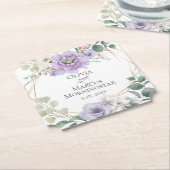 Wedding Lavender Watercolor Peony White Magnolias Untersetzer (angewinkelt)