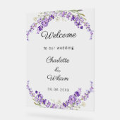 Wedding lavender watercolored welcome acrylschild (Winkel)