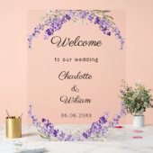 Wedding lavender watercolored welcome acrylschild (Hochzeit)