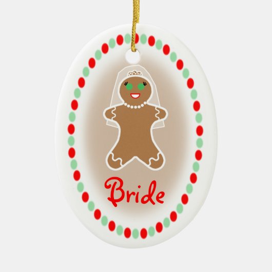 Wedding - Lebkuchen-Braut Keramikornament (Vorne)