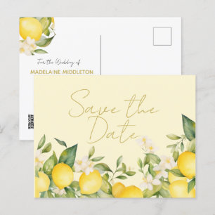 Wedding Lemons Citrus Save the Date Ankündigungspostkarte