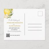 Wedding Lemons Citrus Save the Date Ankündigungspostkarte (Rückseite)