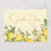 Wedding Lemons Citrus Save the Date Ankündigungspostkarte (Vorderseite)