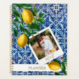 Wedding Lemons Foto Blue White Tiles Elegant Planer