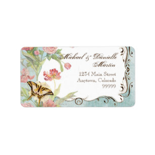 Wedding Les Fleurs Adressaufkleber