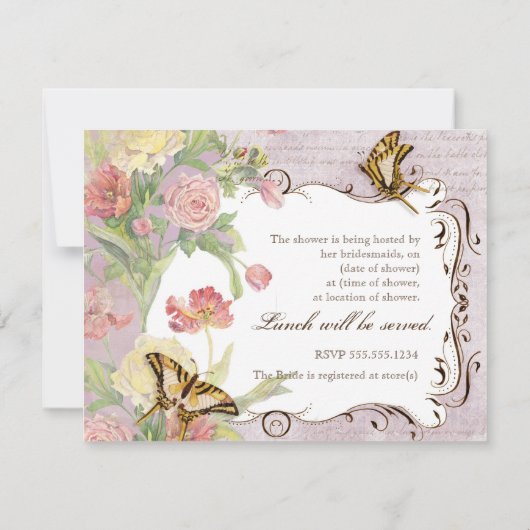 Wedding Les Fleurs Einladung (Rückseite)