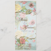 Wedding Les Fleurs Menükarte (Rückseite)